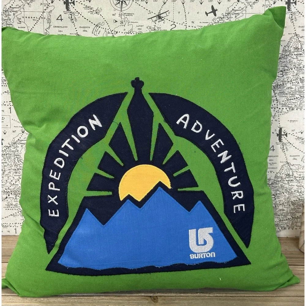 Burton Adventure Down Deco Pillow Colorful Green Outdoor Cabin Sports
